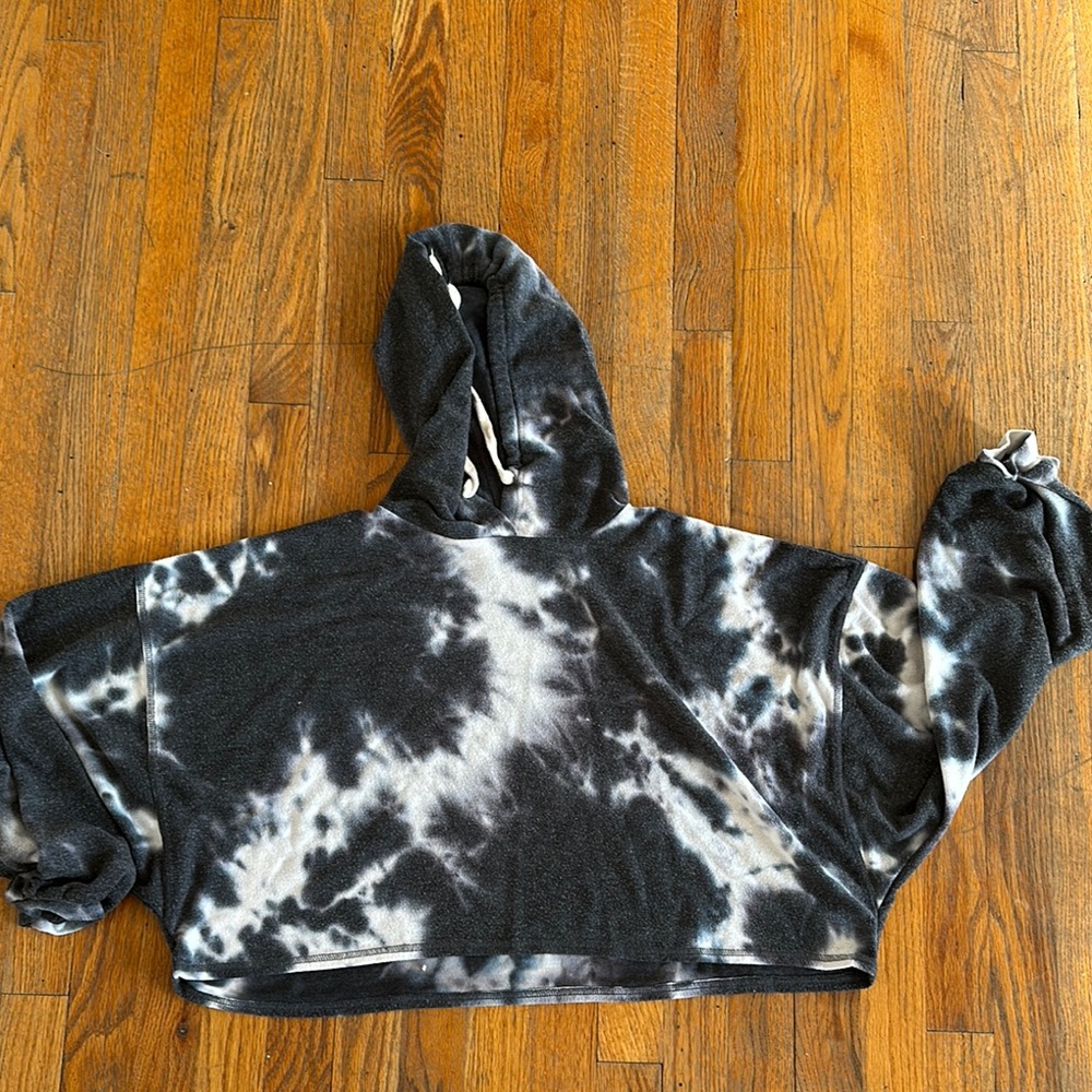 Navy and White Tie-Dye Hoodie